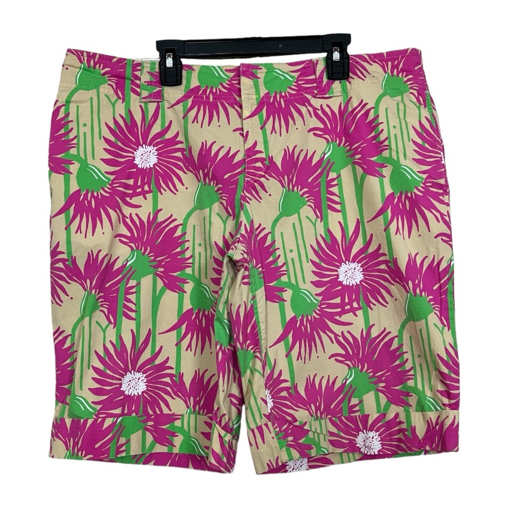 Lilly Pulitzer Pink and Green Floral Shorts